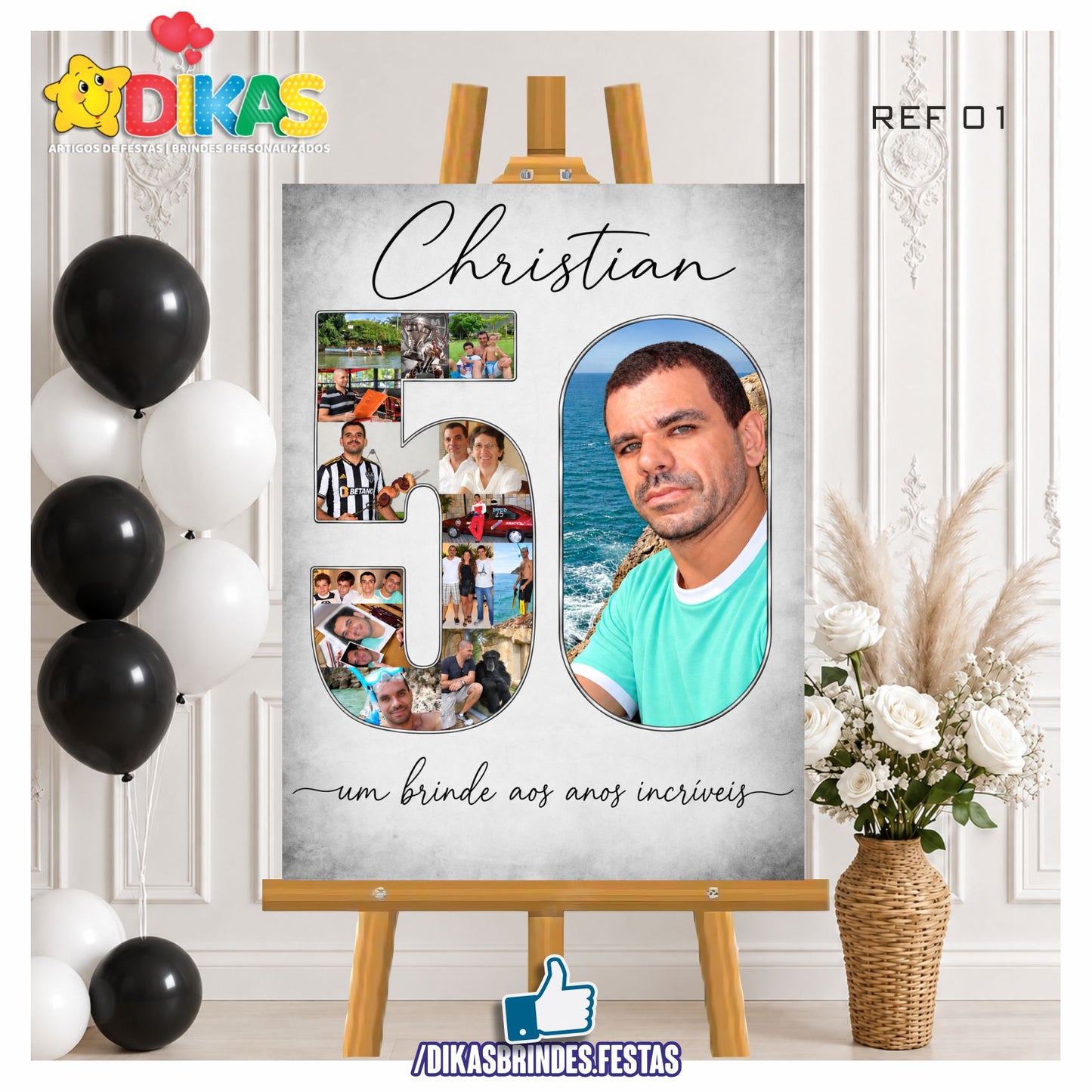 PLACARD DE ENTRADA PERSONALIZADO - 50 anos