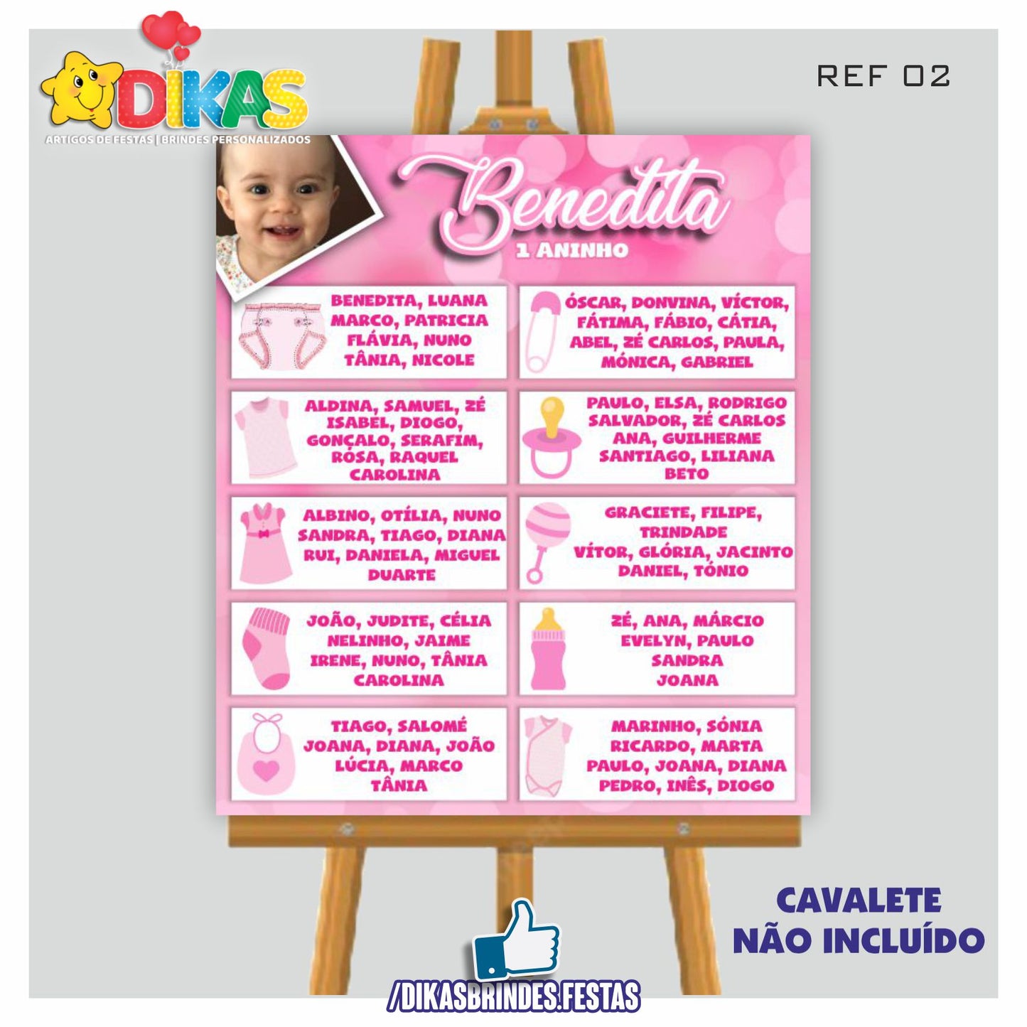 PLACARD MARCAÇÃO DE MESAS - BEBÉ