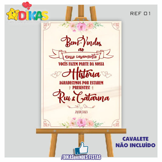 PLACARD DE ENTRADA PERSONALIZADO - CASAMENTO / BODAS