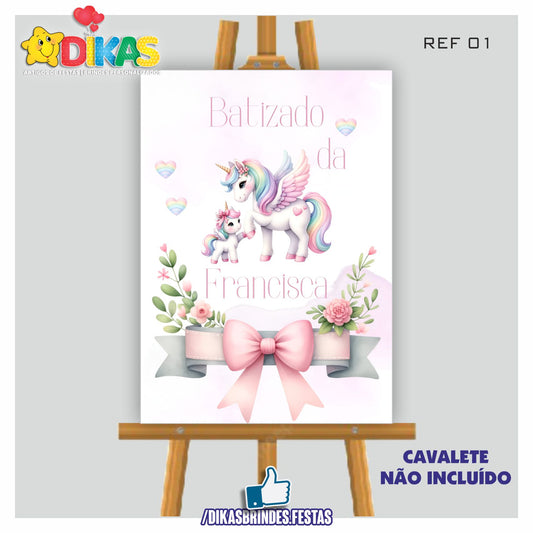 PLACARD DE ENTRADA PERSONALIZADO - UNICÓRNIO