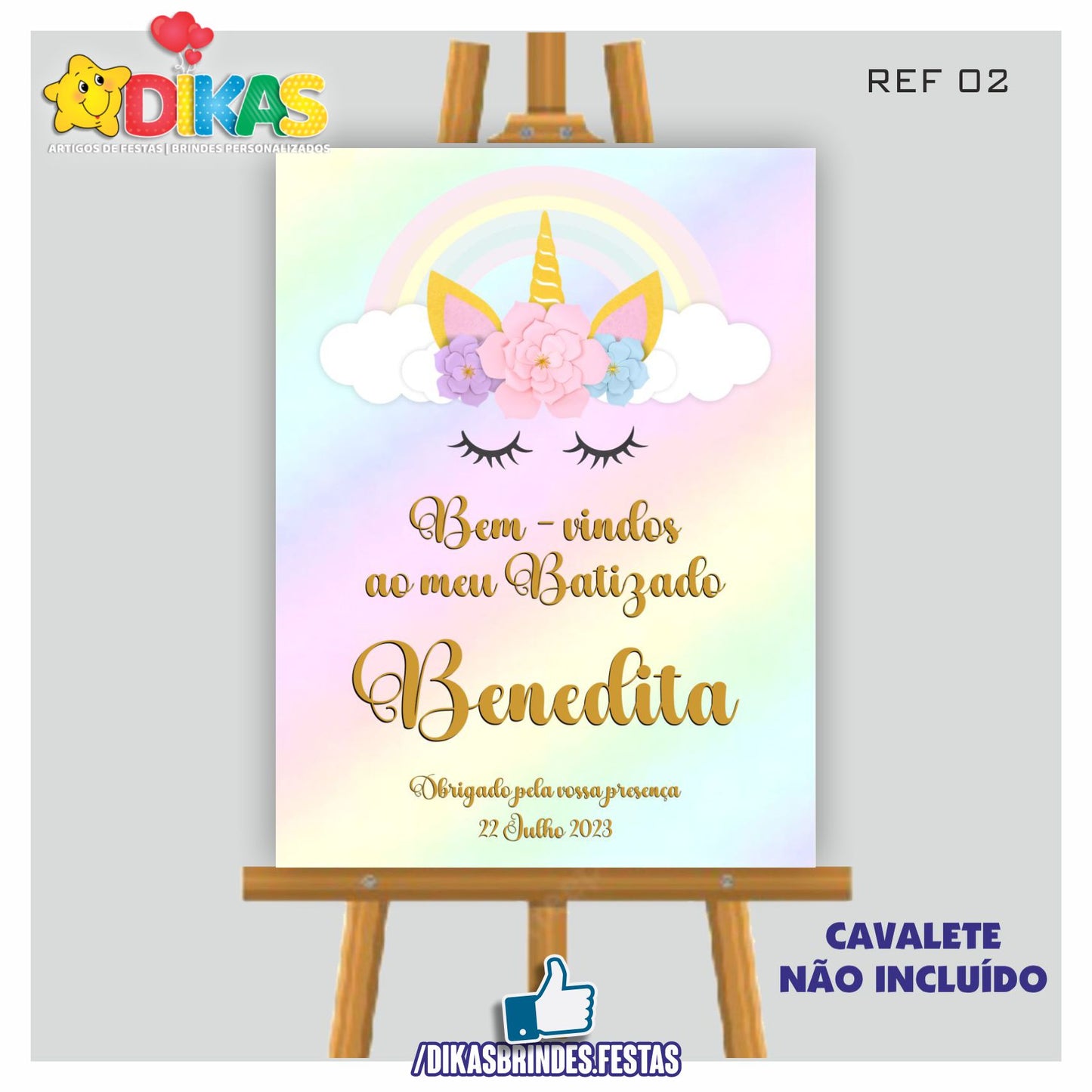 PLACARD DE ENTRADA PERSONALIZADO - UNICÓRNIO