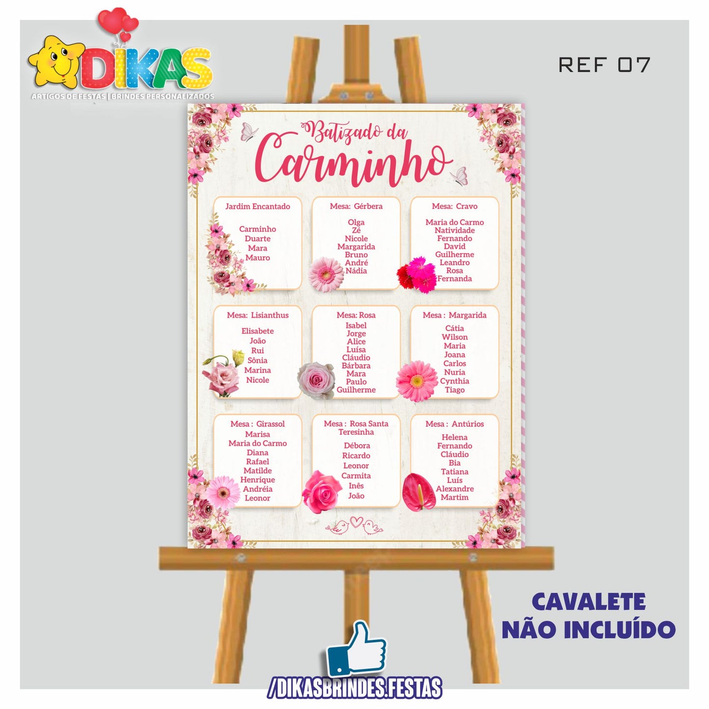 PLACARD MARCAÇÃO DE MESAS - BATIZADO