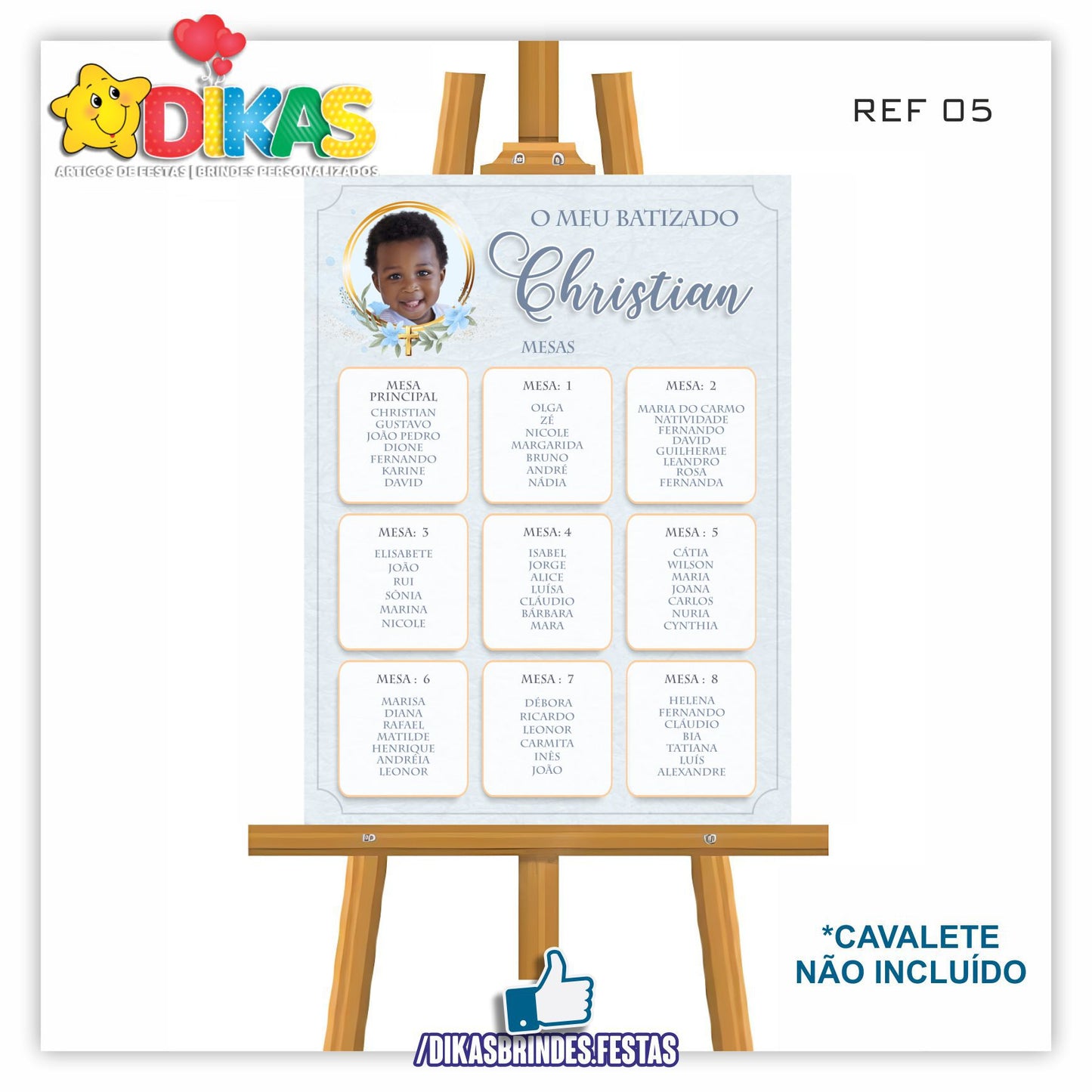 PLACARD MARCAÇÃO DE MESAS - BATIZADO