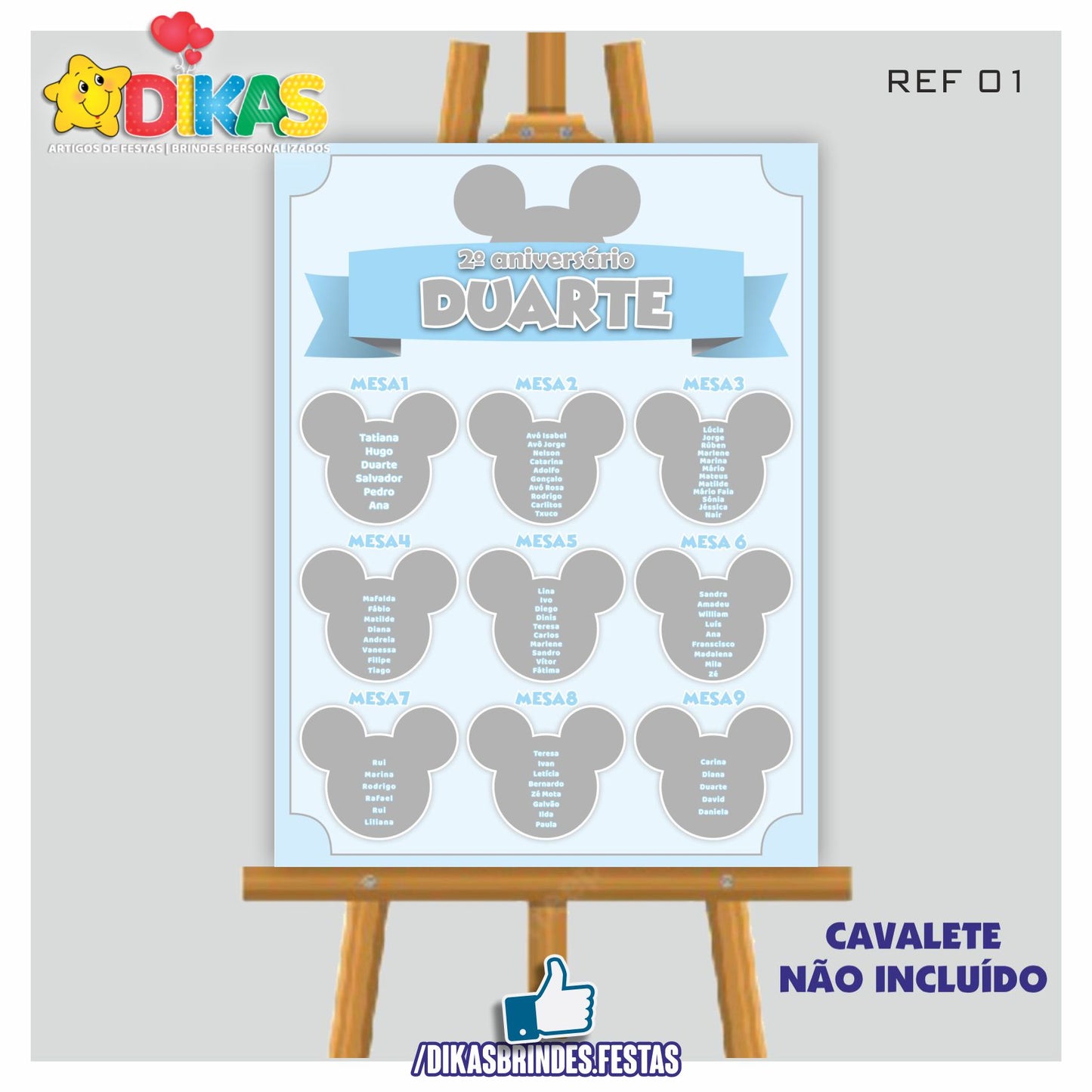 PLACARD MARCAÇÃO DE MESAS - MICKEY BABY