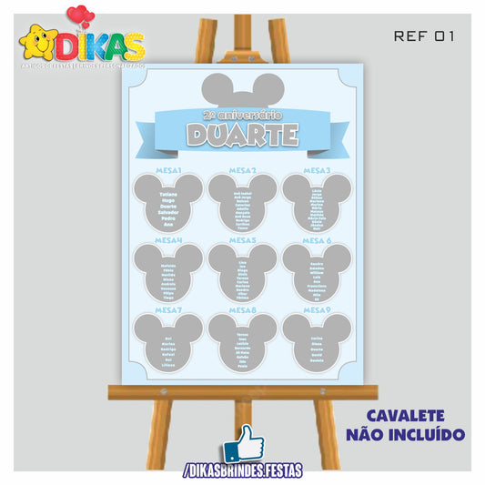 PLACARD MARCAÇÃO DE MESAS - MICKEY BABY