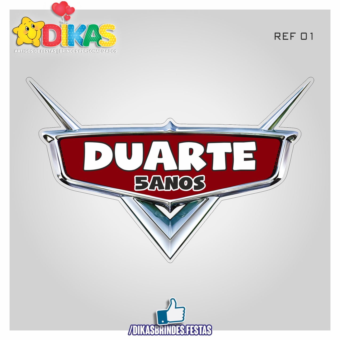 PLACAR DE PAREDE "NOME" - CARS