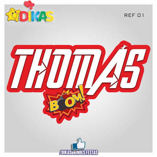 PLACAR DE PAREDE "NOME" - AVENGERS