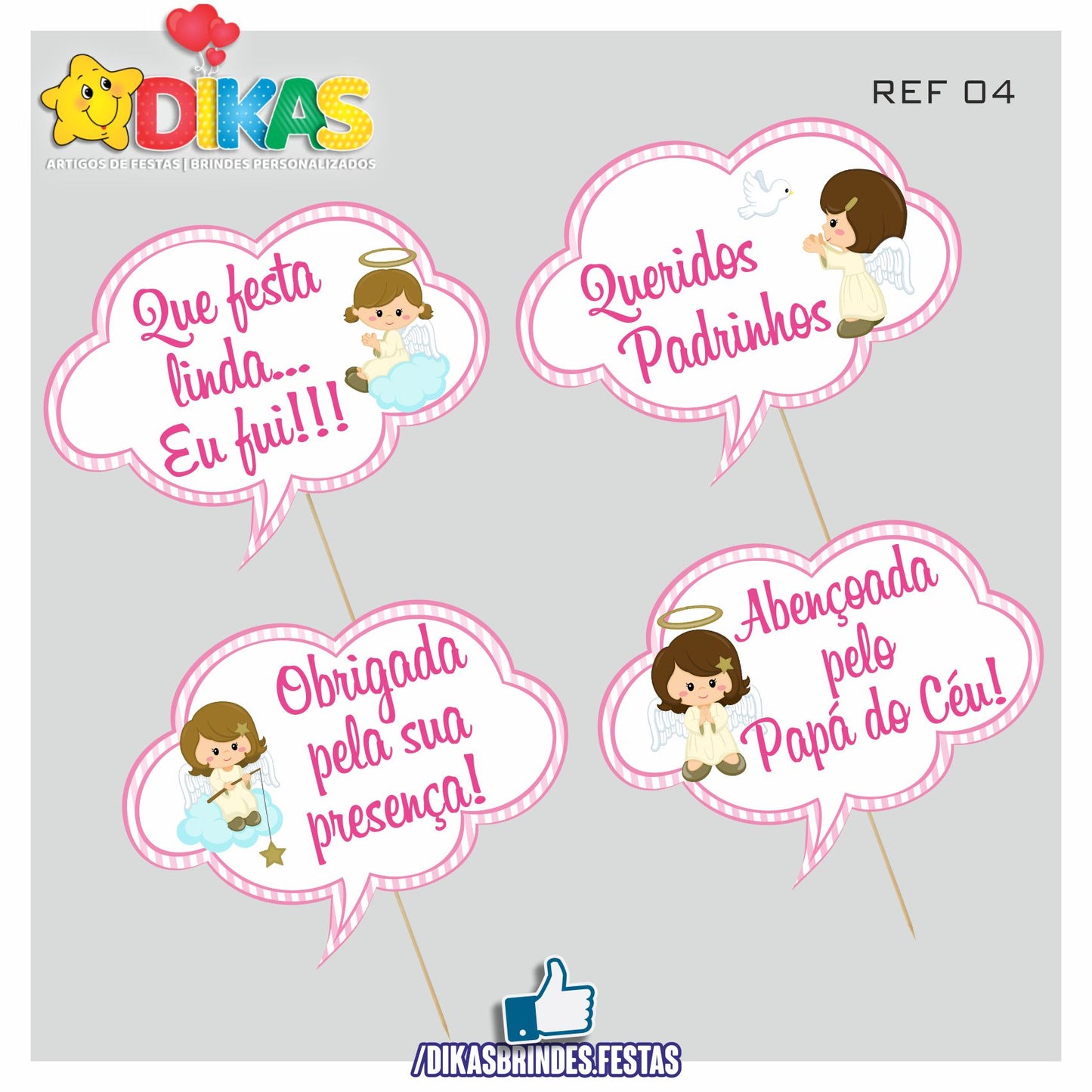 PLAQUINHAS DIVERTIDAS P/ FOTOS - BATIZADO