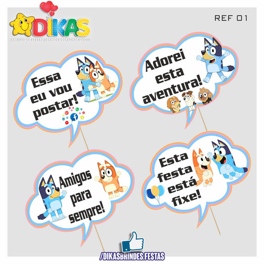 PLAQUINHAS DIVERTIDAS P/ FOTOS - BLUEY