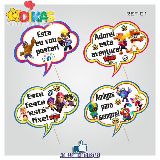PLAQUINHAS DIVERTIDAS P/ FOTOS - BRAWL STARS