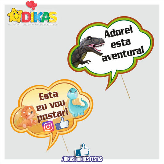 PLAQUINHAS DIVERTIDAS P/ FOTOS - DINOSSAUROS