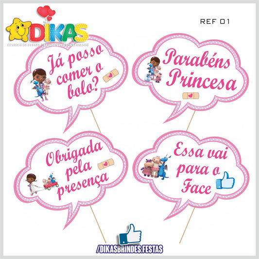 PLAQUINHAS DIVERTIDAS P/ FOTOS - DOUTORA BRINQUEDOS