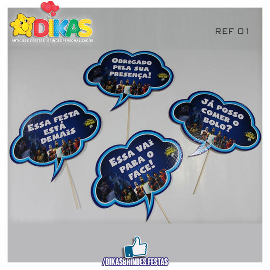 PLAQUINHAS DIVERTIDAS P/ FOTOS - FORTNITE