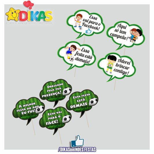 PLAQUINHAS DIVERTIDAS P/ FOTOS - FUTEBOL