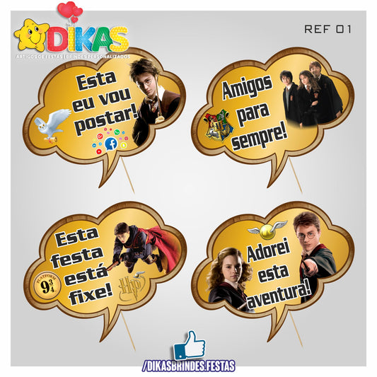 PLAQUINHAS DIVERTIDAS P/ FOTOS - HARRY POTTER