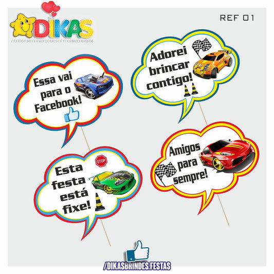 PLAQUINHAS DIVERTIDAS P/ FOTOS - HOTWHEELS
