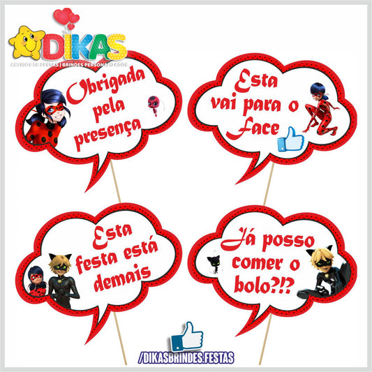 PLAQUINHAS DIVERTIDAS P/ FOTOS - LADYBUG