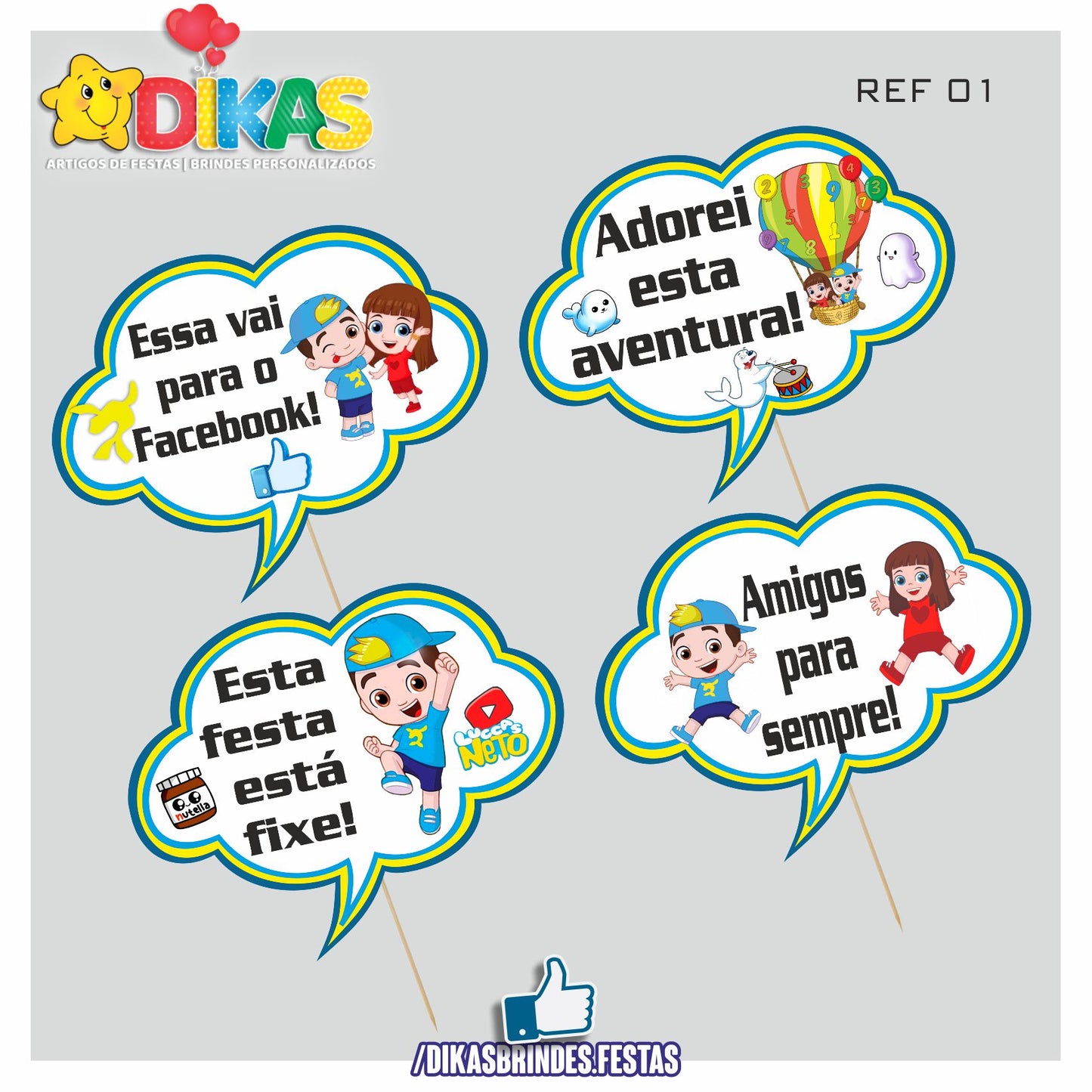 PLAQUINHAS DIVERTIDAS P/ FOTOS - LUCCAS NETO