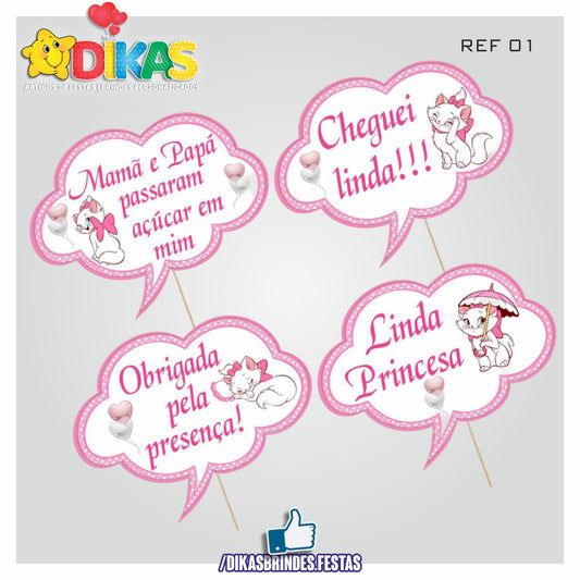 PLAQUINHAS DIVERTIDAS P/ FOTOS - GATA MARIE