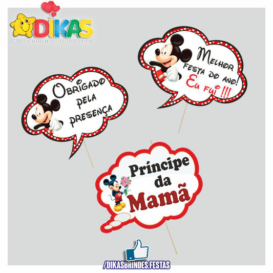 PLAQUINHAS DIVERTIDAS P/ FOTOS - MICKEY