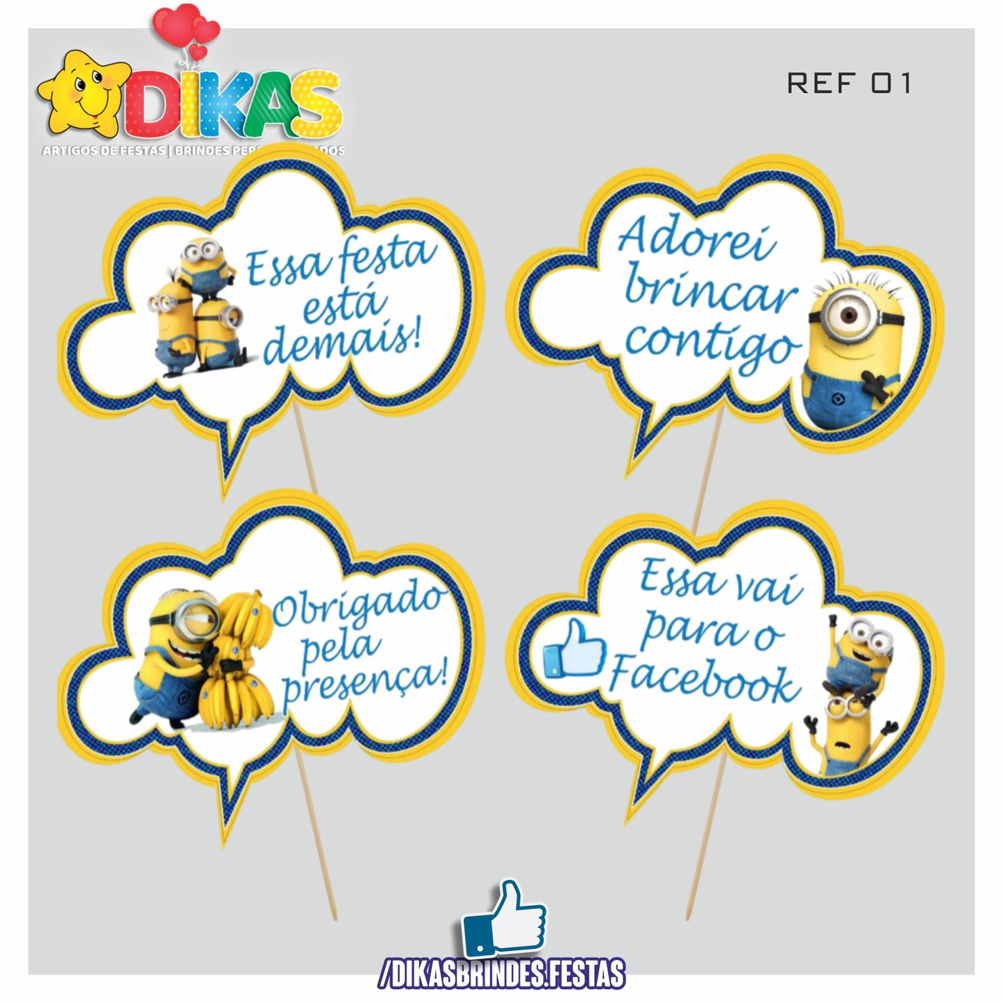 PLAQUINHAS DIVERTIDAS P/ FOTOS - MINIONS