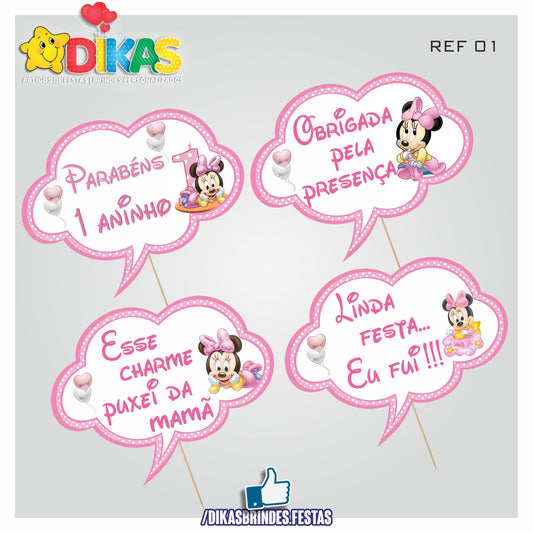 PLAQUINHAS DIVERTIDAS P/ FOTOS - MINNIE BABY