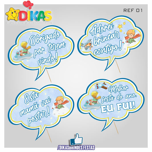 PLAQUINHAS DIVERTIDAS P/ FOTOS - PEQUENO PRÍNCIPE