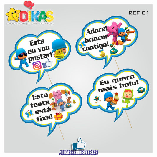 PLAQUINHAS DIVERTIDAS P/ FOTOS - POCOYO