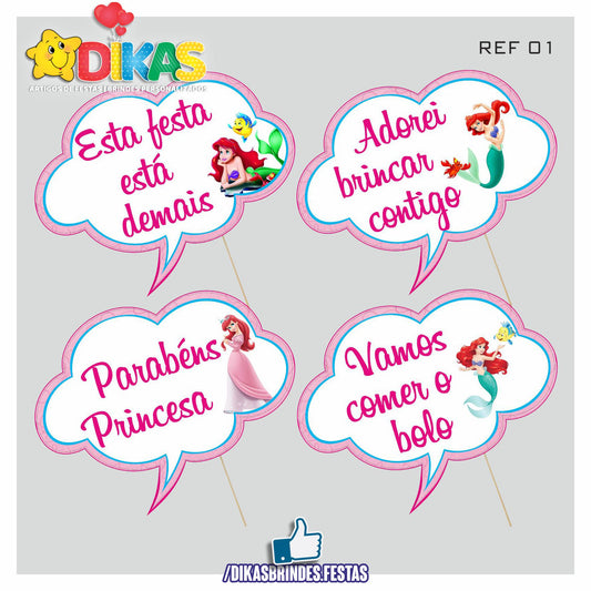 PLAQUINHAS DIVERTIDAS P/ FOTOS - PEQUENA SEREIA