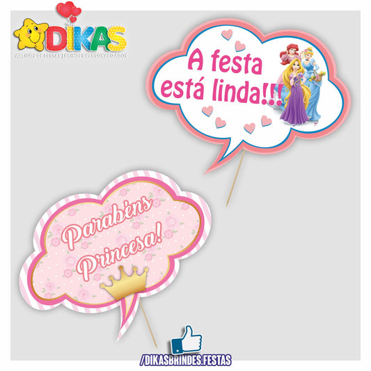 PLAQUINHAS DIVERTIDAS P/ FOTOS - PRINCESAS DISNEY