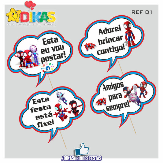 PLAQUINHAS DIVERTIDAS P/ FOTOS - SPIDEY