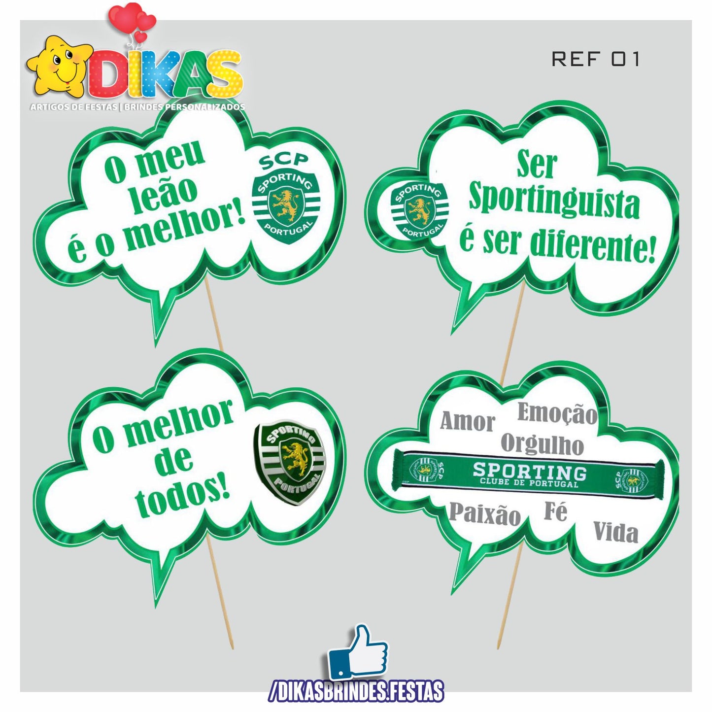 PLAQUINHAS DIVERTIDAS P/ FOTOS - FUTEBOL SPORTING