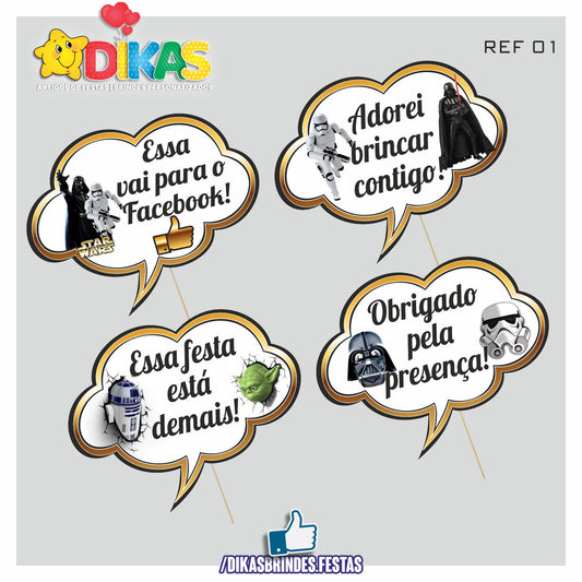 PLAQUINHAS DIVERTIDAS P/ FOTOS - STAR WARS
