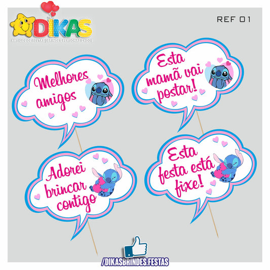 PLAQUINHAS DIVERTIDAS P/ FOTOS - STITCH