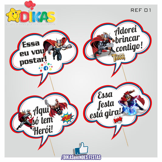 PLAQUINHAS DIVERTIDAS P/ FOTOS - THOR
