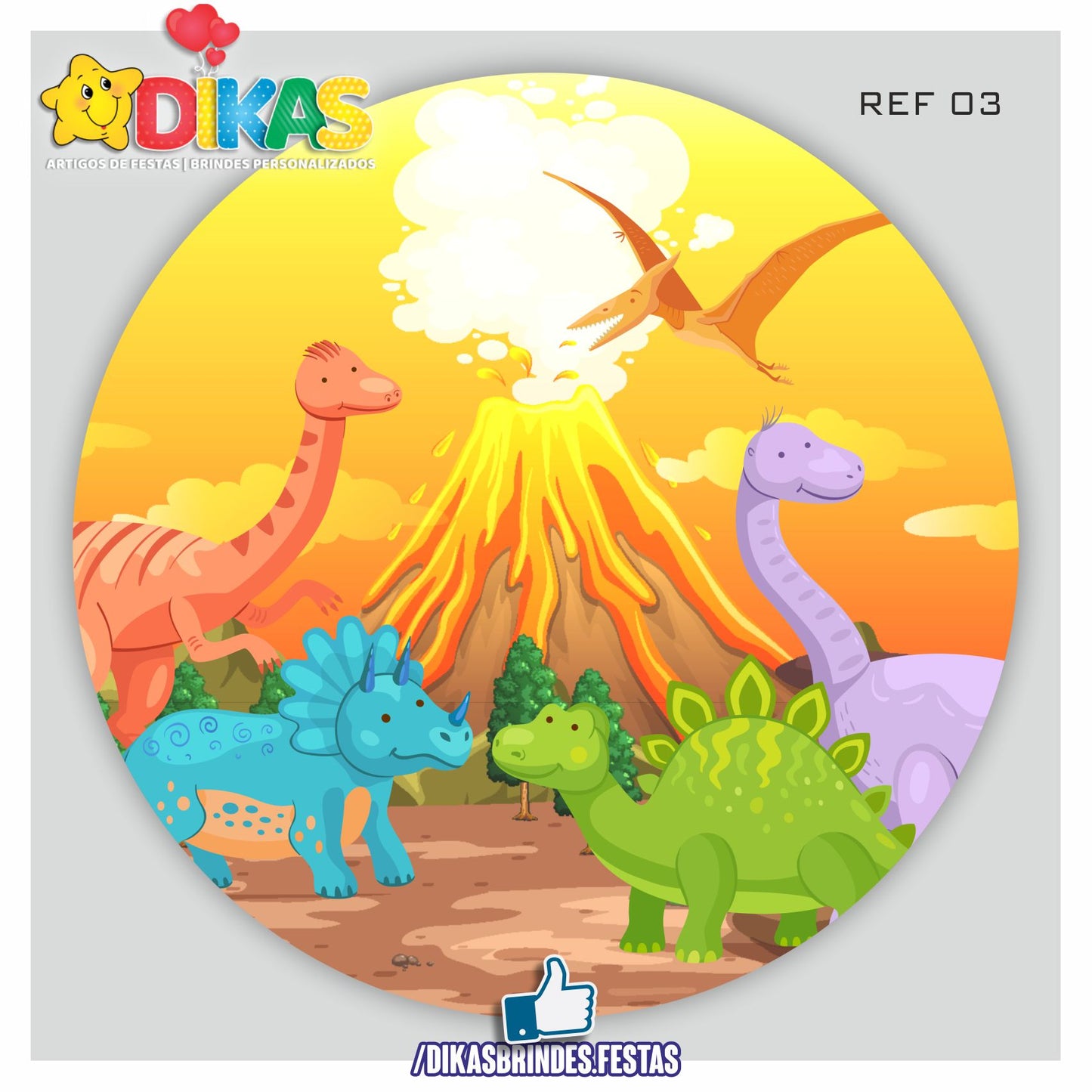 PAINEL CENÁRIO REDONDO - DINOSSAUROS