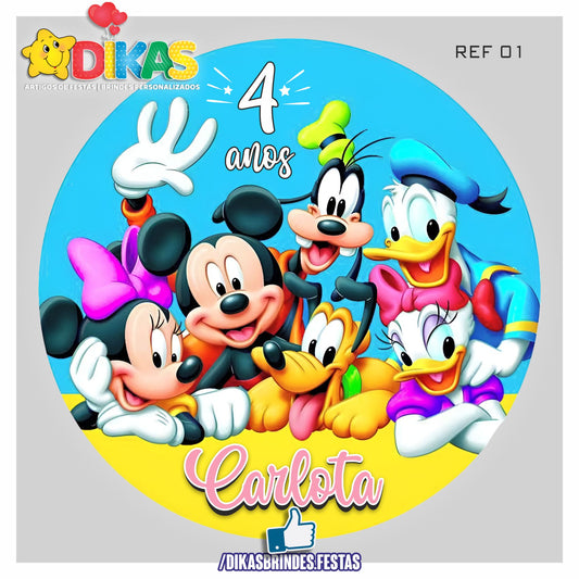 PAINEL CENÁRIO REDONDO - MICKEY E OS AMIGOS