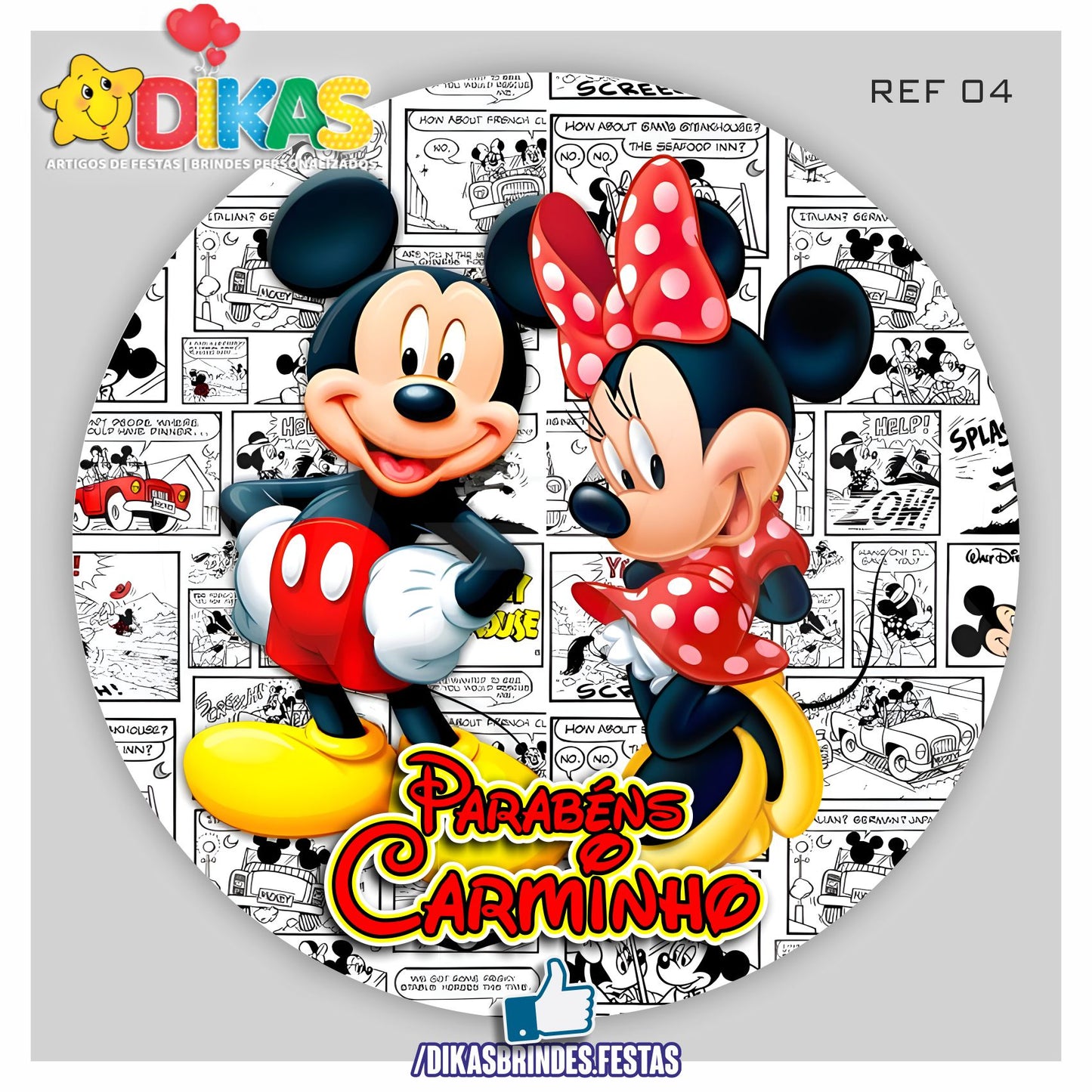 PAINEL CENÁRIO REDONDO - MICKEY E OS AMIGOS