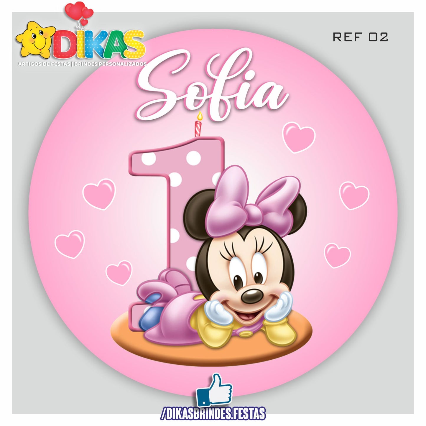 PAINEL CENÁRIO REDONDO - MINNIE BABY