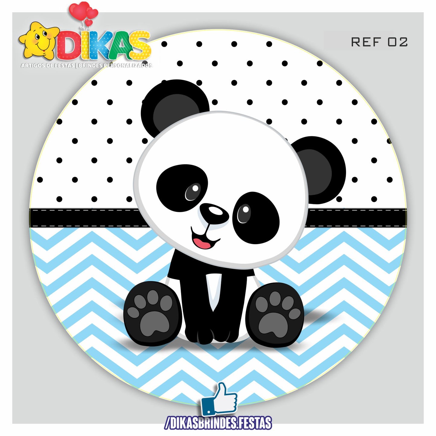 PAINEL CENÁRIO REDONDO - PANDA BEBÉ
