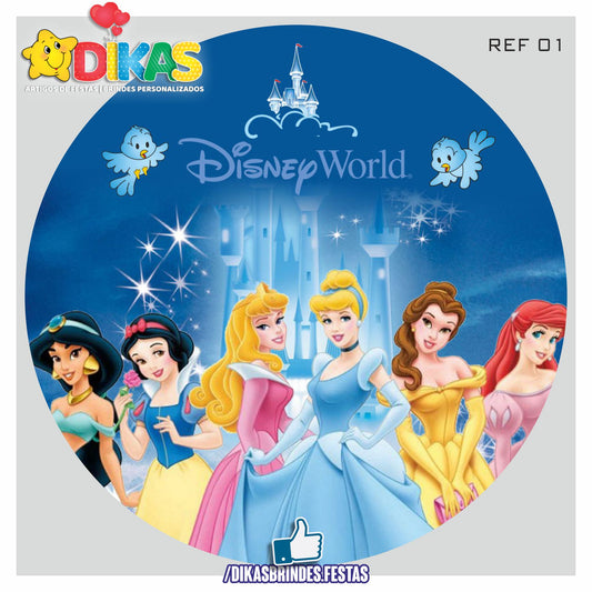 PAINEL CENÁRIO REDONDO - PRINCESAS DISNEY