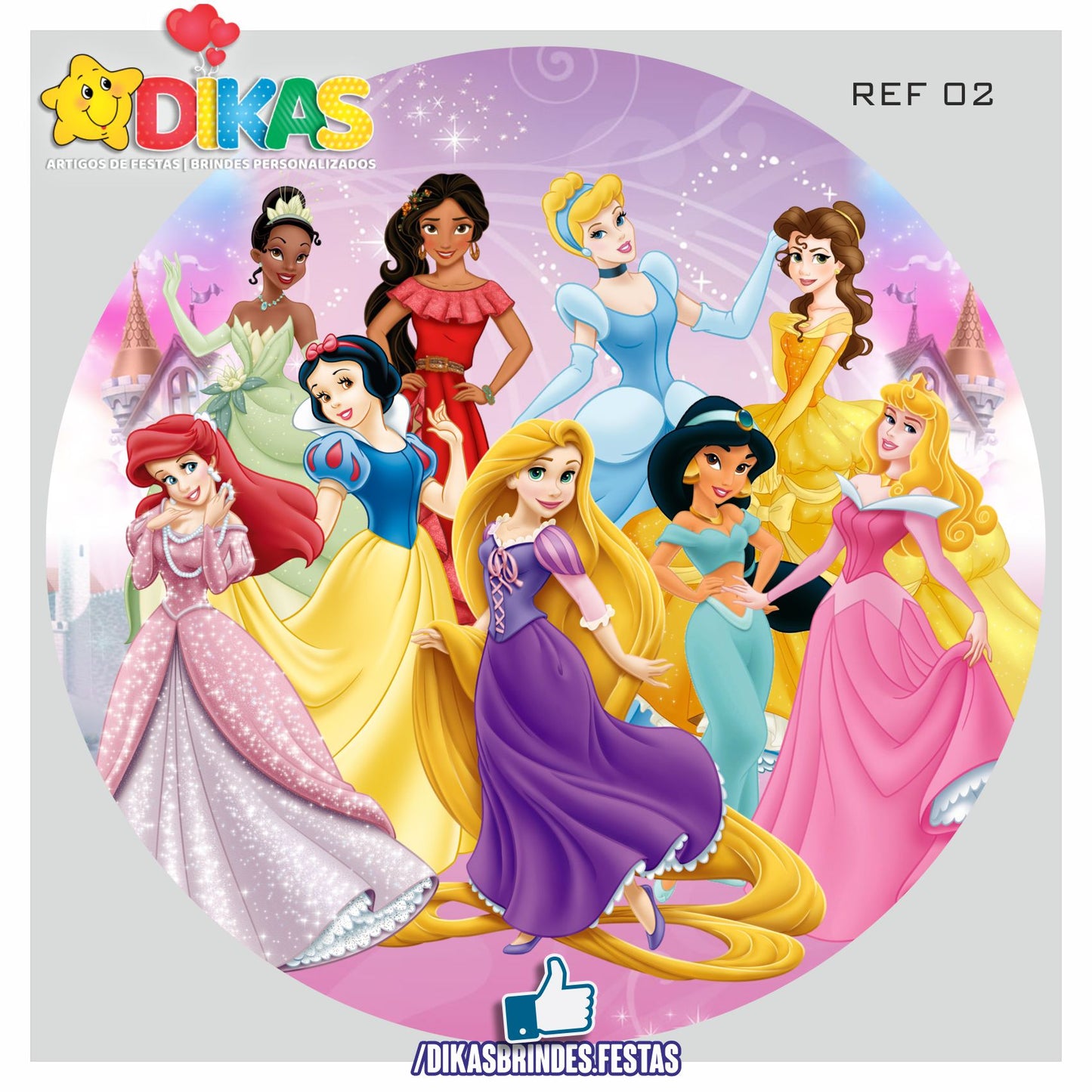 PAINEL CENÁRIO REDONDO - PRINCESAS DISNEY