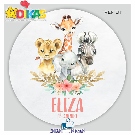 PAINEL CENÁRIO REDONDO - ANIMAIS DA SELVA