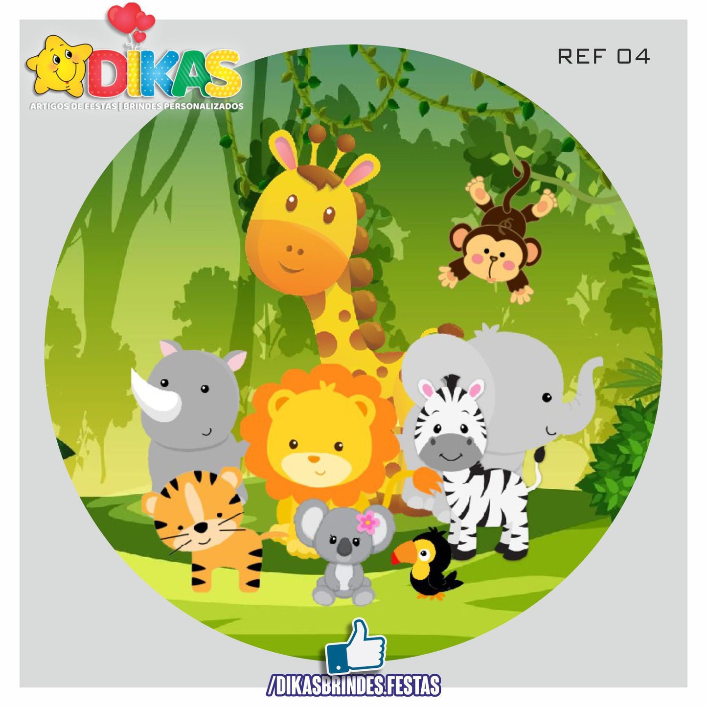 PAINEL CENÁRIO REDONDO - ANIMAIS DA SELVA