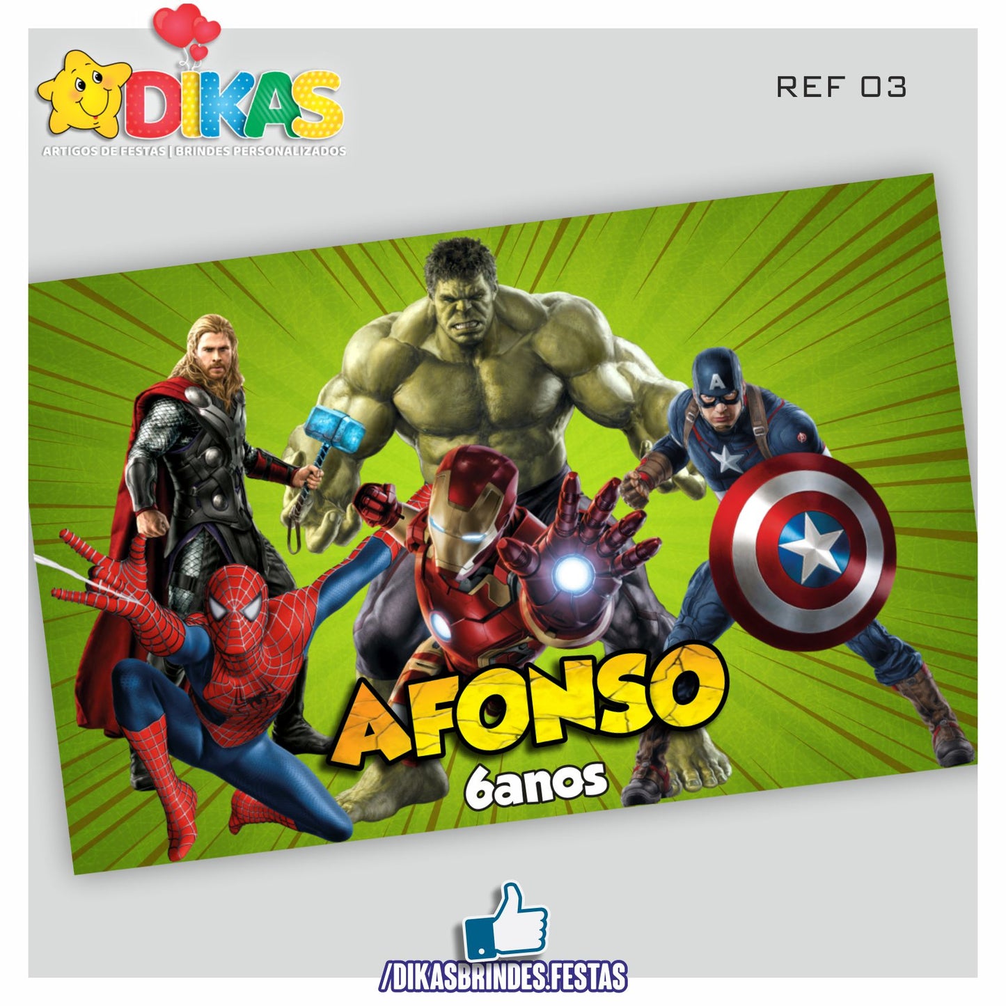 PAINEL TEMÁTICO E/OU PERSONALIZADO - AVENGERS
