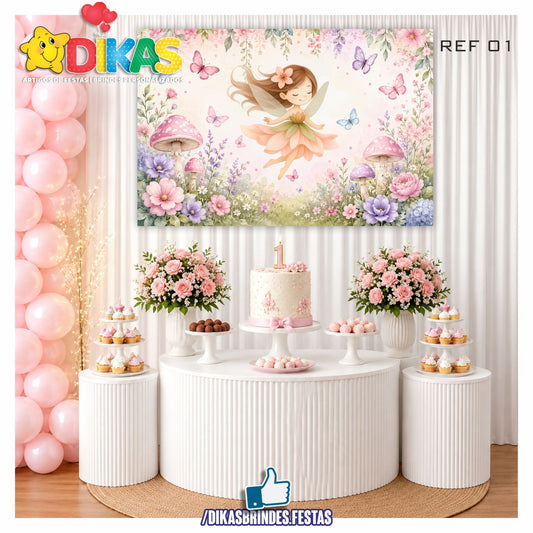 PAINEL TEMÁTICO E/OU PERSONALIZADO - BORBOLETA / JARDIM ENCANTADO