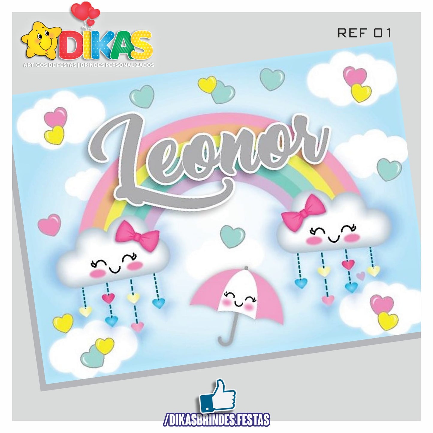 PAINEL TEMÁTICO E/OU PERSONALIZADO - CHUVA DE AMOR