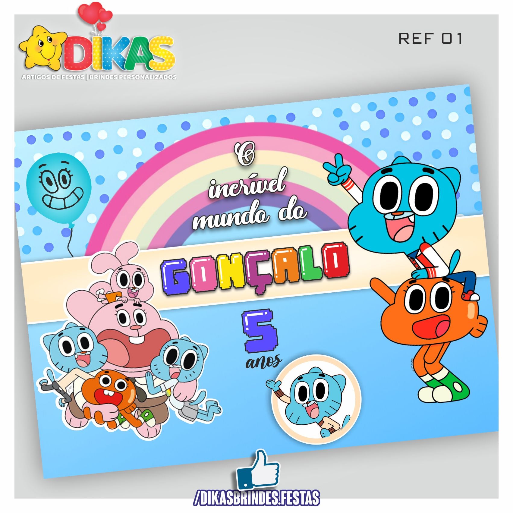 PAINEL TEMÁTICO E/OU PERSONALIZADO - GUMBALL – dikasbrindes