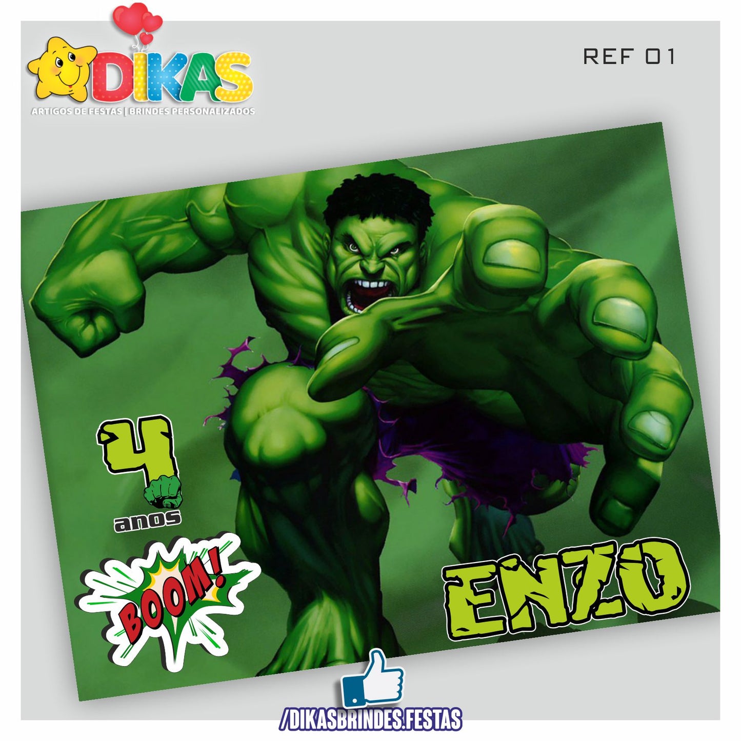 PAINEL TEMÁTICO E/OU PERSONALIZADO - HULK