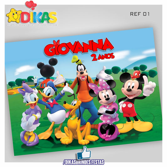 PAINEL TEMÁTICO E/OU PERSONALIZADO - MICKEY E OS AMIGOS